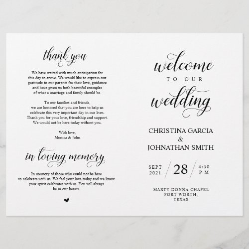 Welcome to our Wedding Ceremony Foldable Program