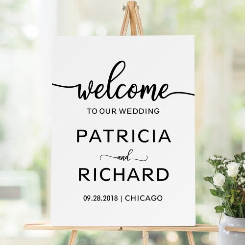 Welcome to our Wedding Chic Calligraphy Sign 