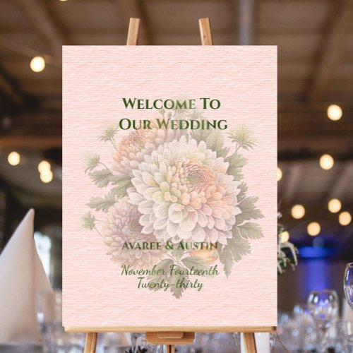 Welcome To Our Wedding Chrysanthemum Flower Foam Board