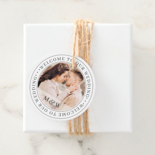 Welcome To Our Wedding Classic Custom Photo Favor Tags