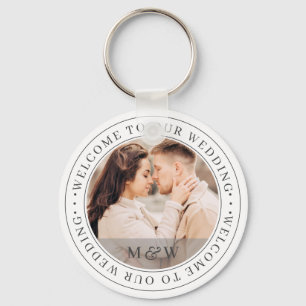 Welcome To Our Wedding Classic Custom Photo Keychain