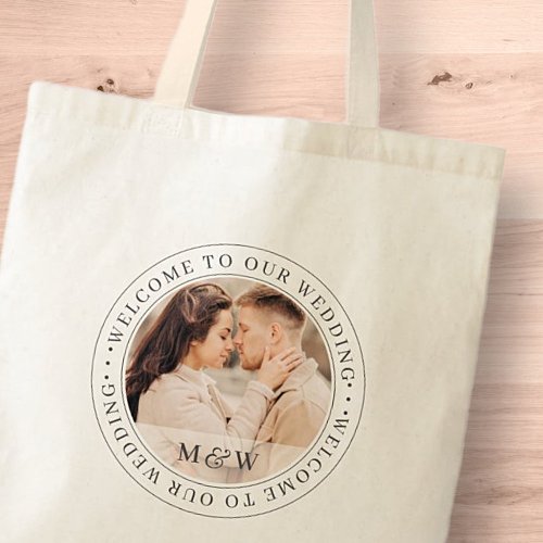 Welcome To Our Wedding Classic Custom Photo Tote Bag