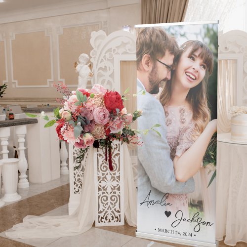 Welcome to our wedding couple photo wedding retractable banner
