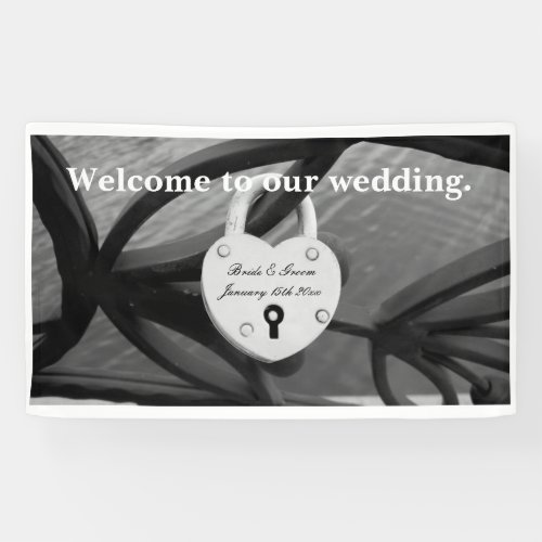 Welcome to our wedding custom photo banner sign