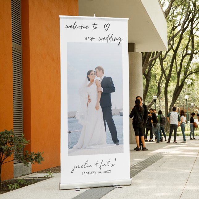 Welcome To Our Wedding Custom Photo Retractable Banner (Creator Uploaded)