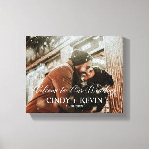 Welcome to Our Wedding Custom Wedding Bride Groom Canvas Print