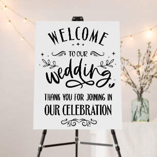 Welcome To Our Wedding, Cute and Classy Foam Board