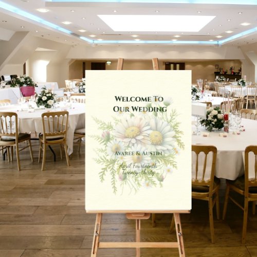 Welcome To Our Wedding Daisy Flower of the Month Foam Board