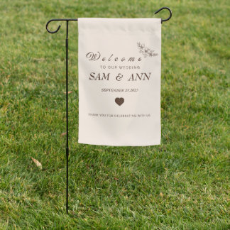 WELCOME TO OUR WEDDING  DECOR MINIMAL GARDEN FLAG