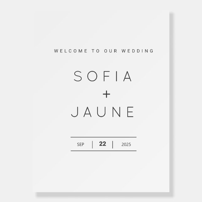 Welcome to Our Wedding – Elegant Custom Foam Board (Front)
