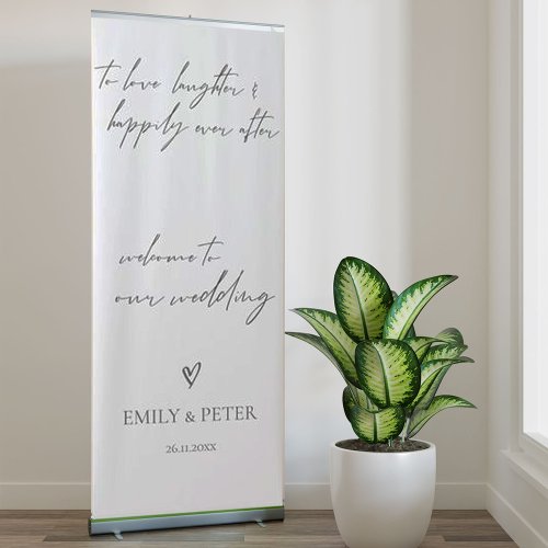 welcome To Our Wedding  Elegant Script Minimalist Retractable Banner
