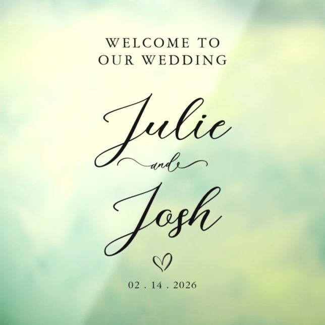 Welcome To Our Wedding Elegant Window Cling (Sheet 3)