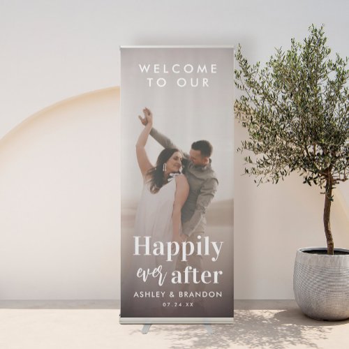 Welcome To Our Wedding Entrance Photo Retractable Banner