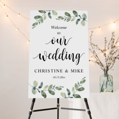 Welcome to our wedding Eucalyptus Greenery Foam Board