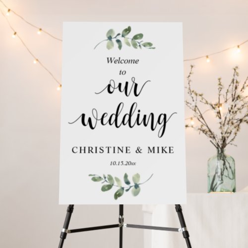 Welcome to our wedding Eucalyptus Greenery Foam Board