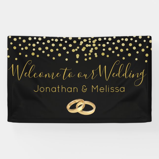 Welcome to our Wedding Faux Gold Confetti Banner (Horizontal)