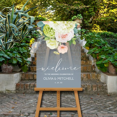 Welcome to Our Wedding Floral  Acrylic Sign