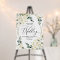 Welcome to Our Wedding Floral Gold Geometric Sign