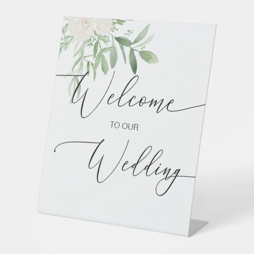 Welcome to our Wedding Floral Pedestal Sign