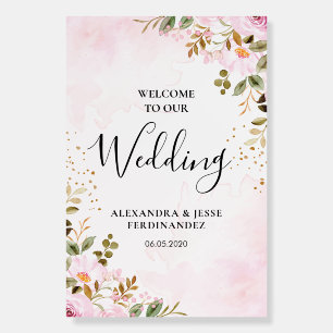 Welcome to Our Wedding Floral wild flowers Foam Board
