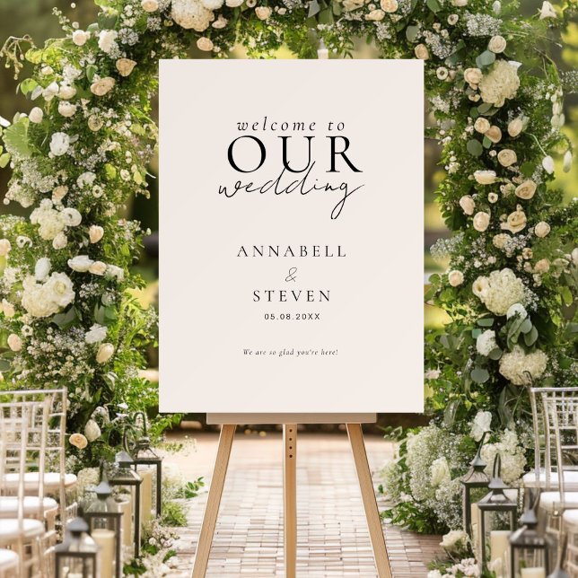 WELCOME TO OUR WEDDING  FOAM BOARD (WELCOME TO OUR WEDDING FOAM BOARD, personalized with your names and date.)