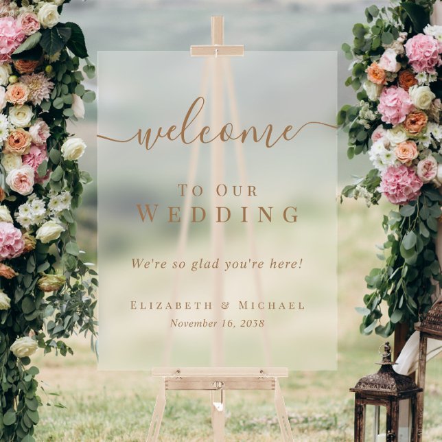 Welcome To Our Wedding Frosted Acrylic Sign (Welcome To Our Wedding Frosted Acrylic Sign)