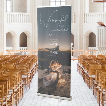Welcome To Our Wedding Full Photo Sign Banner by idovedesign at Zazzle