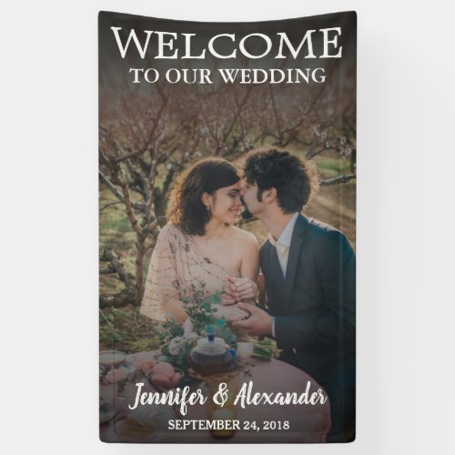 Welcome to our Wedding full photo wedding Banner