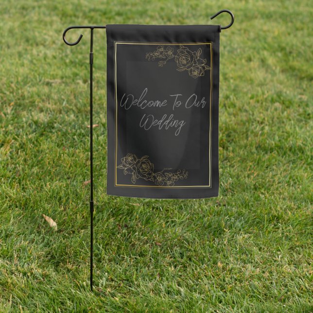 Welcome to our wedding  garden flag (In SItu)
