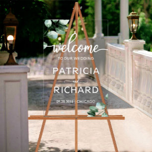 Welcome to our Wedding Greenery Acrylic Sign