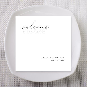 Welcome to Our Wedding Handwritten Napkins