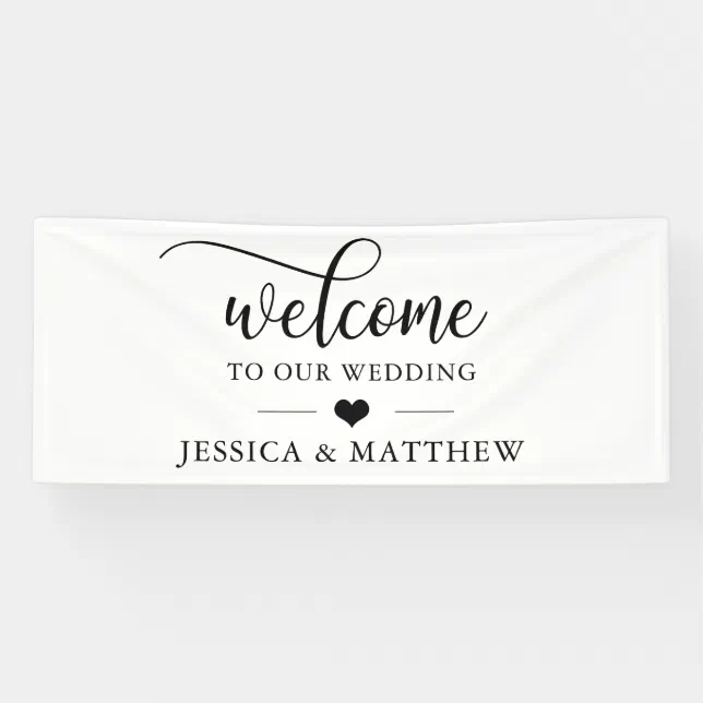 Welcome to our Wedding Heart WELCOME Banner | Zazzle