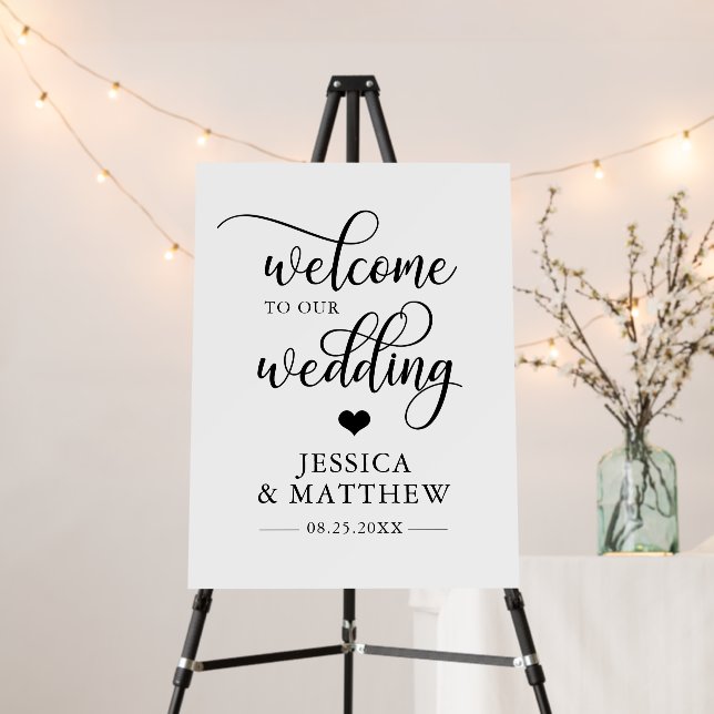 Welcome to our Wedding Heart WELCOME SIGN (In Situ (Stand))