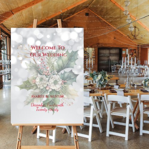 Welcome To Our Wedding Holly Flower of the Month Foam Board