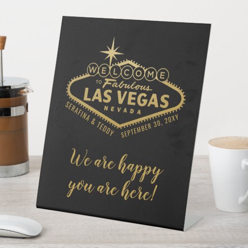 Welcome to our Wedding in Vegas Pedestal Sign