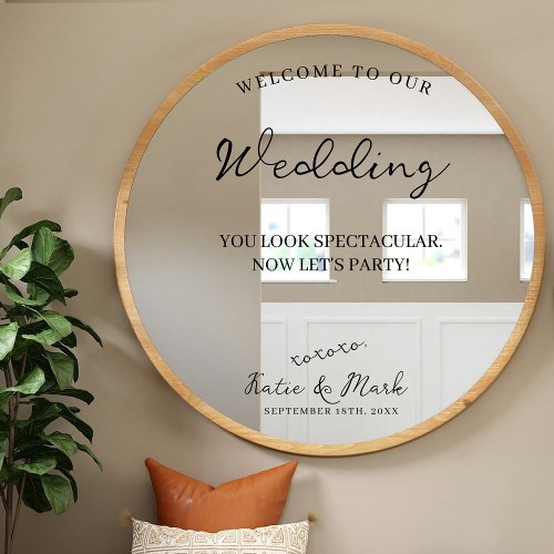 Welcome to Our Wedding Mirror Sign Sticker Decal
