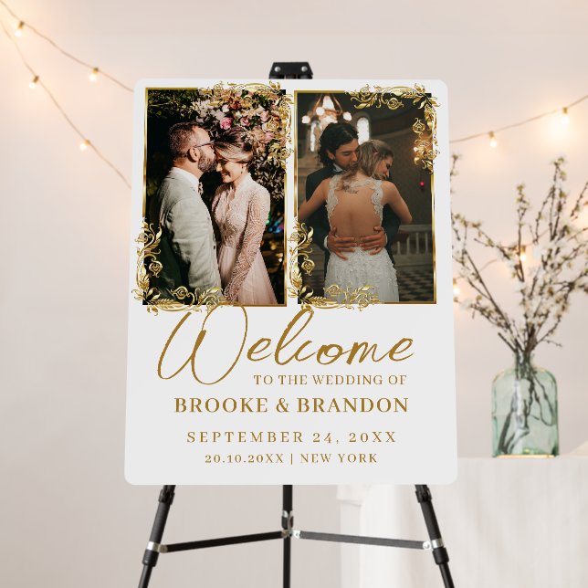 Welcome to our Wedding Modern Calligraphy Photo  Foam Board (In Situ (Stand))