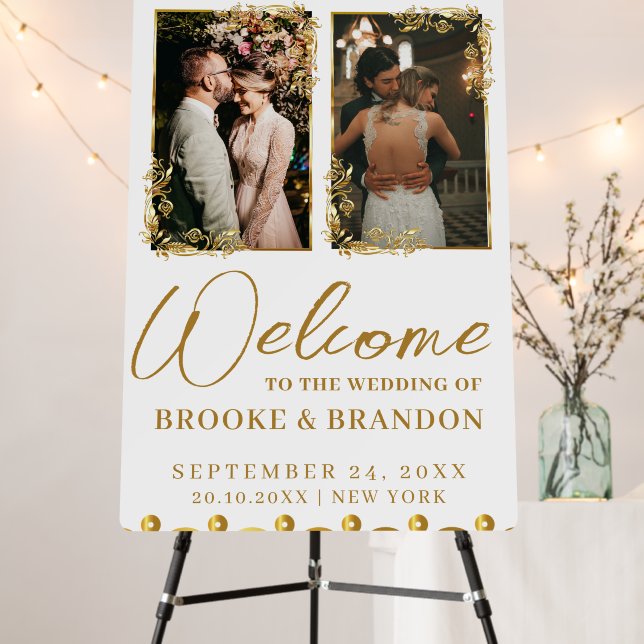 Welcome to our Wedding Modern Calligraphy Photo  Foam Board (In Situ (Stand))