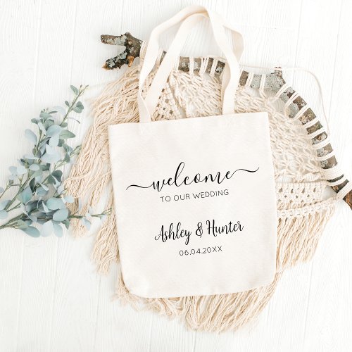 Welcome To Our Wedding Party Favors Hotel Guests Tote Bag