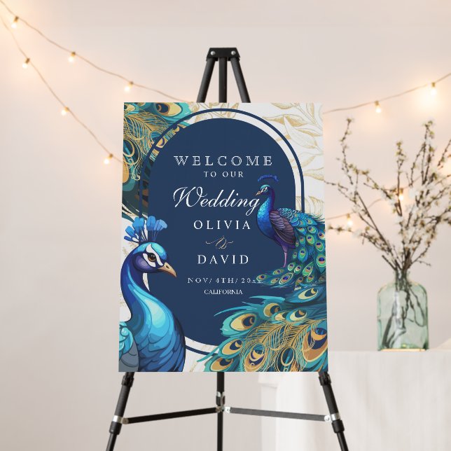 Welcome to our Wedding Peacocks Foam Board (In Situ (Stand))