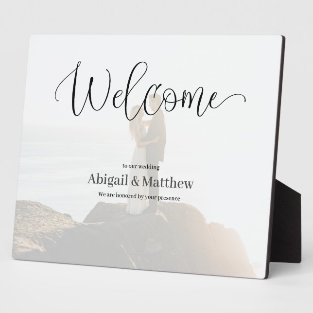 Welcome to our Wedding PHOTO Free Standing Sign Plaque (Side)