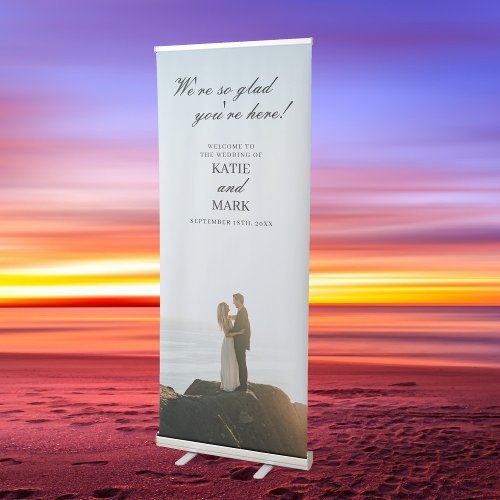 Welcome To Our Wedding Photo Script Sign Banner