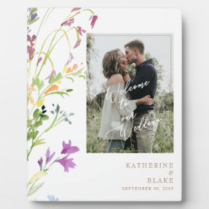 Welcome to our Wedding Photo Wildflower Plaque