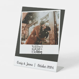 Welcome to Our Wedding Photograph Custom Pedestal Sign
