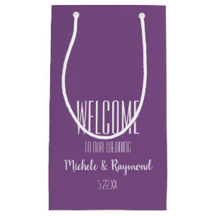 Welcome to Our Wedding PURPLE Small Gift Bag