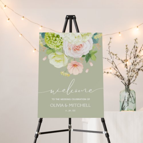Welcome to Our Wedding Sage Green Foam Board