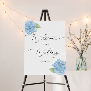 Welcome to our Wedding Sign Blue Hydrangea