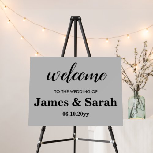 Welcome to our Wedding Sign Foam Board Silver Gray