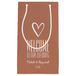 Welcome to Our Wedding Terracotta Small Gift Bag