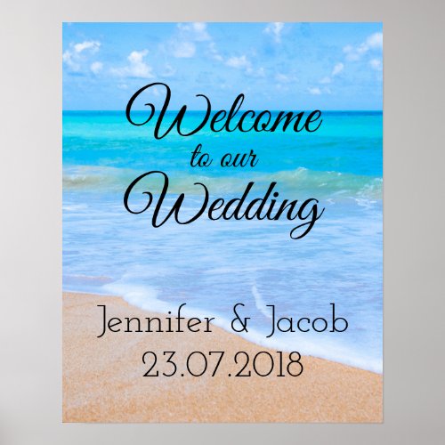 Welcome to our Wedding Tropical Destination Poster